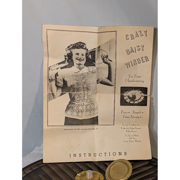 Vintage Crazy Daisy Winder Handweaving Tool with Instructions Ralph C Springer - Picture 3 of 5